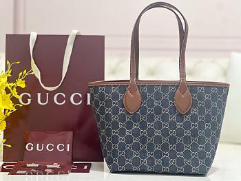 Fortok Gucci Totissima Tote Bag Denim 22*19*18cm