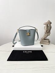 Fortok Women Celine Bucket Louise In Smooth Calfskin Blue 16×19×12cm  - 1