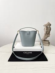 Fortok Women Celine Bucket Louise In Smooth Calfskin Blue 16×19×12cm  - 2