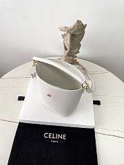 Fortok Women Celine Bucket Louise In Smooth Calfskin White 16×19×12cm - 6