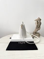 Fortok Women Celine Bucket Louise In Smooth Calfskin White 16×19×12cm - 5