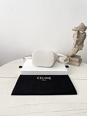 Fortok Women Celine Bucket Louise In Smooth Calfskin White 16×19×12cm - 4