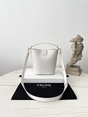 Fortok Women Celine Bucket Louise In Smooth Calfskin White 16×19×12cm - 3