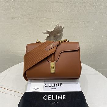 Fortok Celine Teen Soft 16 in Smooth Calfskin Brown 23×15×9cm