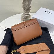 Fortok Celine Teen Soft 16 in Smooth Calfskin Brown 23×15×9cm - 4