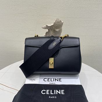Fortok Celine Teen Soft 16 in Smooth Calfskin Black 23×15×9cm 