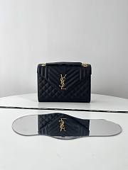 Fortok Saint Laurent Envelope Shoulder Bag Black 24x17.5x6cm - 1