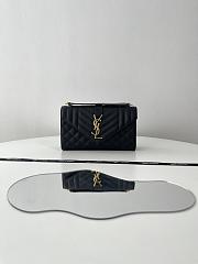 Fortok Saint Laurent Mini Envelope Shoulder Bag Black 21x13x6cm - 1