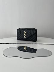 Fortok Saint Laurent Mini Envelope Shoulder Bag Black 21x13x6cm - 4
