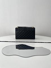 Fortok Saint Laurent Envelope Shoulder Bag Black With Silver Hardware 24x17.5x6cm - 6