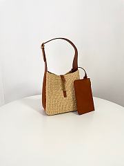 Fortok LE 5 À 7 supple small in raffia and leather 22x22x7-9cm - 4