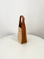 Fortok LE 5 À 7 supple small in raffia and leather 22x22x7-9cm - 3