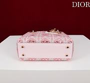Fortok Dior mini lady bag Crystal Pink 17*15*7cm - 5