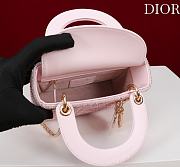 Fortok Dior mini lady bag Crystal Pink 17*15*7cm - 4