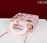 Fortok Dior mini lady bag Crystal Pink 17*15*7cm - 2