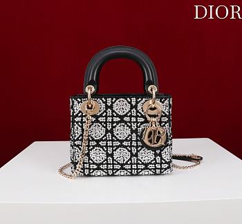 Fortok Dior mini lady bag Crystal White 17*15*7cm