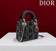 Fortok Dior Mini Lady Dior Leather with Velvet Black 17*15*7cm - 2