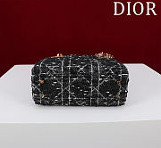 Fortok Dior Mini Lady Dior Leather with Velvet Black 17*15*7cm - 4