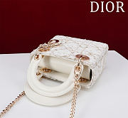Fortok Dior Mini Lady Dior Leather with Velvet White 17*15*7cm - 2