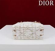Fortok Dior Mini Lady Dior Leather with Velvet White 17*15*7cm - 5