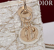 Fortok Dior Mini Lady Dior Leather with Velvet White 17*15*7cm - 6