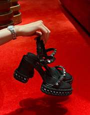 Fortok Christian Louboutin Superaclou 85 mm Strappy sandals Lamb nappa leather Black - 3