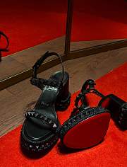 Fortok Christian Louboutin Superaclou 85 mm Strappy sandals Lamb nappa leather Black - 2