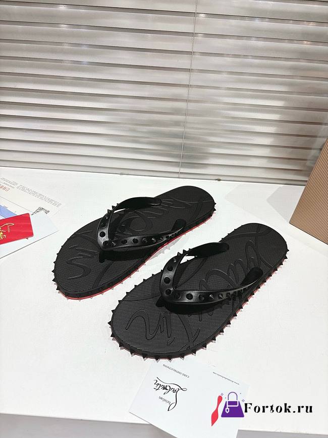 Fortok Christian Louboutin Super Loubi Flip Flip-flops Rubber Black - 1