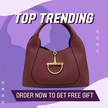 Fortok Gucci Softbit medium top handle bag Rouge leather 27.5 x 21 x 16 cm 