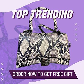 Balenciaga Hourglass Handle Bag Snake-Print 92942 23cm
