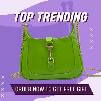 Fortok Gucci Jackie Notte Bag in Green 782889 19.5x18x3.5cm
