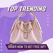 Fortok Chanel 25 Baby Pink Caviar Leather Bag 30 x 26 x 14cm - 1