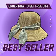 Fortok Dior Beach Bucket Hat Raffia Green Ribbon - 1