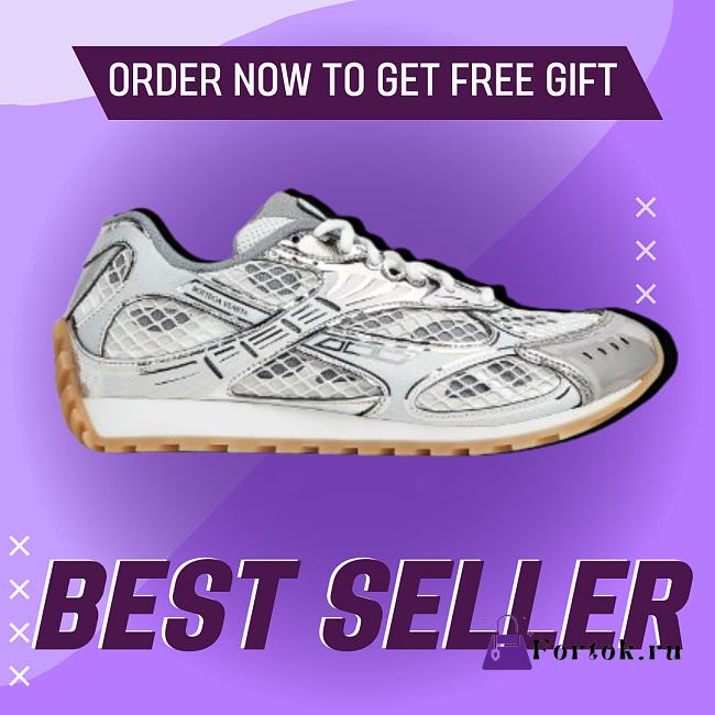 Fortok Bottega Veneta Orbit Sneakers Silver - 1
