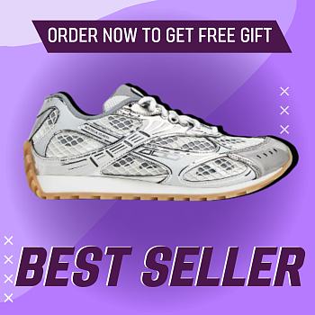 Fortok Bottega Veneta Orbit Sneakers Silver
