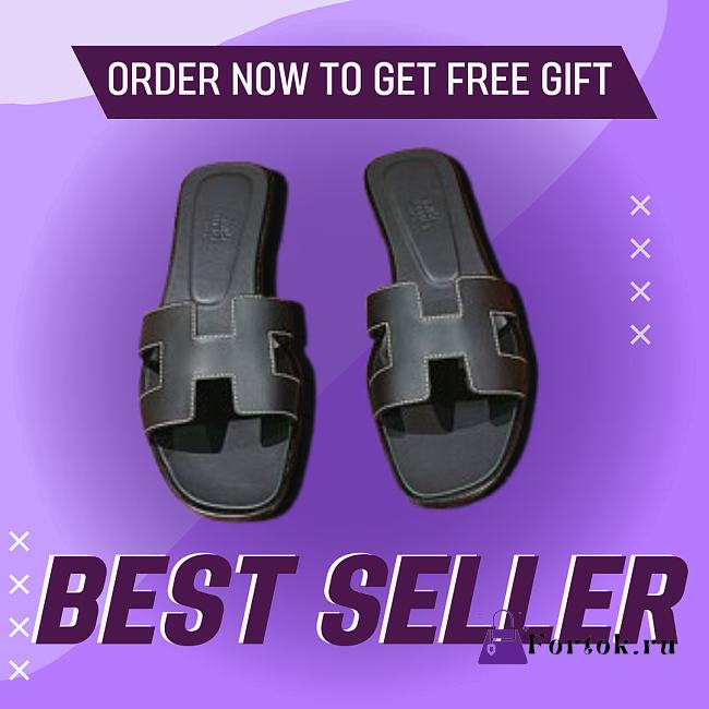Fortok Hermes Sandals Black - 1