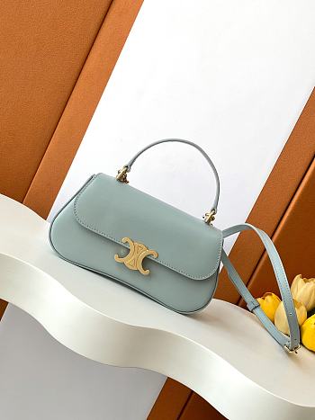 Fortok Celine TEEN CELINE LOLA IN shiny calfskin Ice Blue 20x11.5x5cm