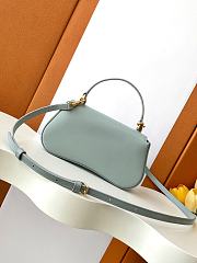 Fortok Celine TEEN CELINE LOLA IN shiny calfskin Ice Blue 20x11.5x5cm - 4