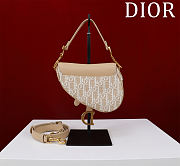 Fortok Dior Saddle Bag with Strap Dior Oblique Jacquard and Natural Smooth Calfskin 19.5*16*6.5cm - 2