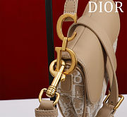 Fortok Dior Saddle Bag with Strap Dior Oblique Jacquard and Natural Smooth Calfskin 19.5*16*6.5cm - 3