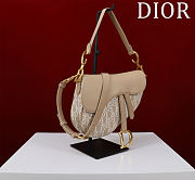 Fortok Dior Saddle Bag with Strap Dior Oblique Jacquard and Natural Smooth Calfskin 25.5*20*6.5cm  - 4
