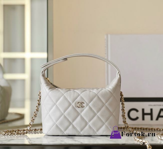 Fortok Chanel 25C Top Handle White 21.5 x 19 x 6 cm  - 1