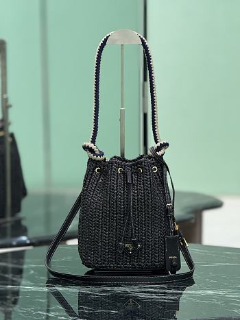 Fortok Prada Crochet mini bucket bag Black 15.5 x 19.5 x 10cm