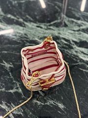 Fortok Prada Striped fabric mini-pouch Pomegranate Yellow/Red 9x9.5x6cm  - 2