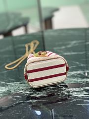 Fortok Prada Striped fabric mini-pouch Pomegranate Yellow/Red 9x9.5x6cm  - 3