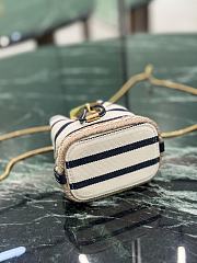 Fortok Prada Striped fabric mini-pouch Ivory/Blue 9x9.5x6cm   - 5