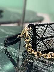 Fortok Prada Crystal Mini Bag Black 17x11.5x6cm - 3