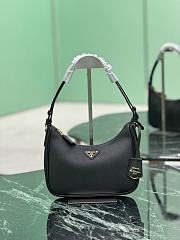 Fortok Prada Re-Edition Saffiano Leather Bag Black 22×18×6cm - 1