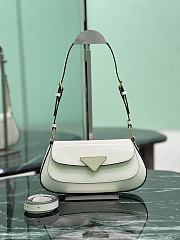 Fortok Prada Cleo Brushed leather shoulder bag White 24×11×4cm - 1