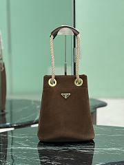 Fortok Small Prada Mariner suede bucket bag Cinnamon 23.5x28x16.5cm - 1